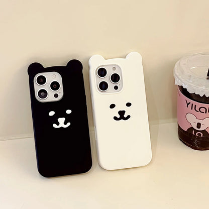 Funny 3D Cartoon Nagano Bear Phone Case Soft Silicone Cover For iPhone