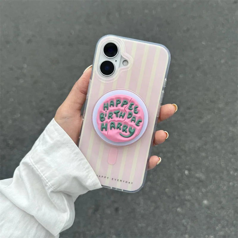 Simple Pink Stripes Magnetic Phone Case