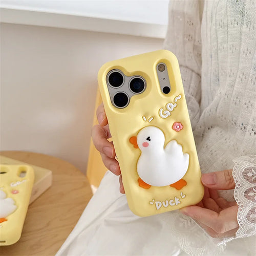 Cute Cartoon Duck Silicone Phone Case For iPhone