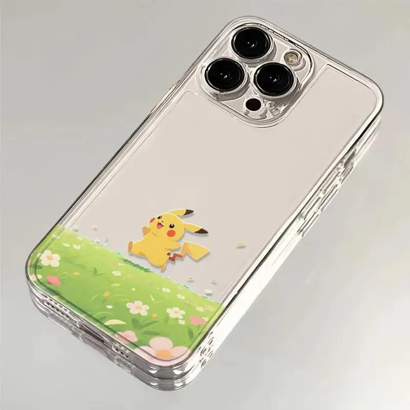 Kawaii Happy Pokemon Pikachu Phone Case For iPhone Transparent Cover