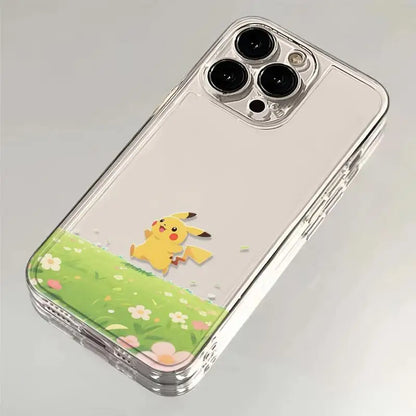 Kawaii Happy Pokemon Pikachu Phone Case For iPhone Transparent Cover