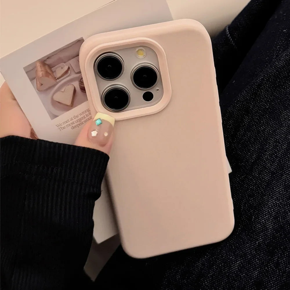 Dopamine Inspired Silicone Solid Color Simple Fashion Phone Case For iPhone Back Cover