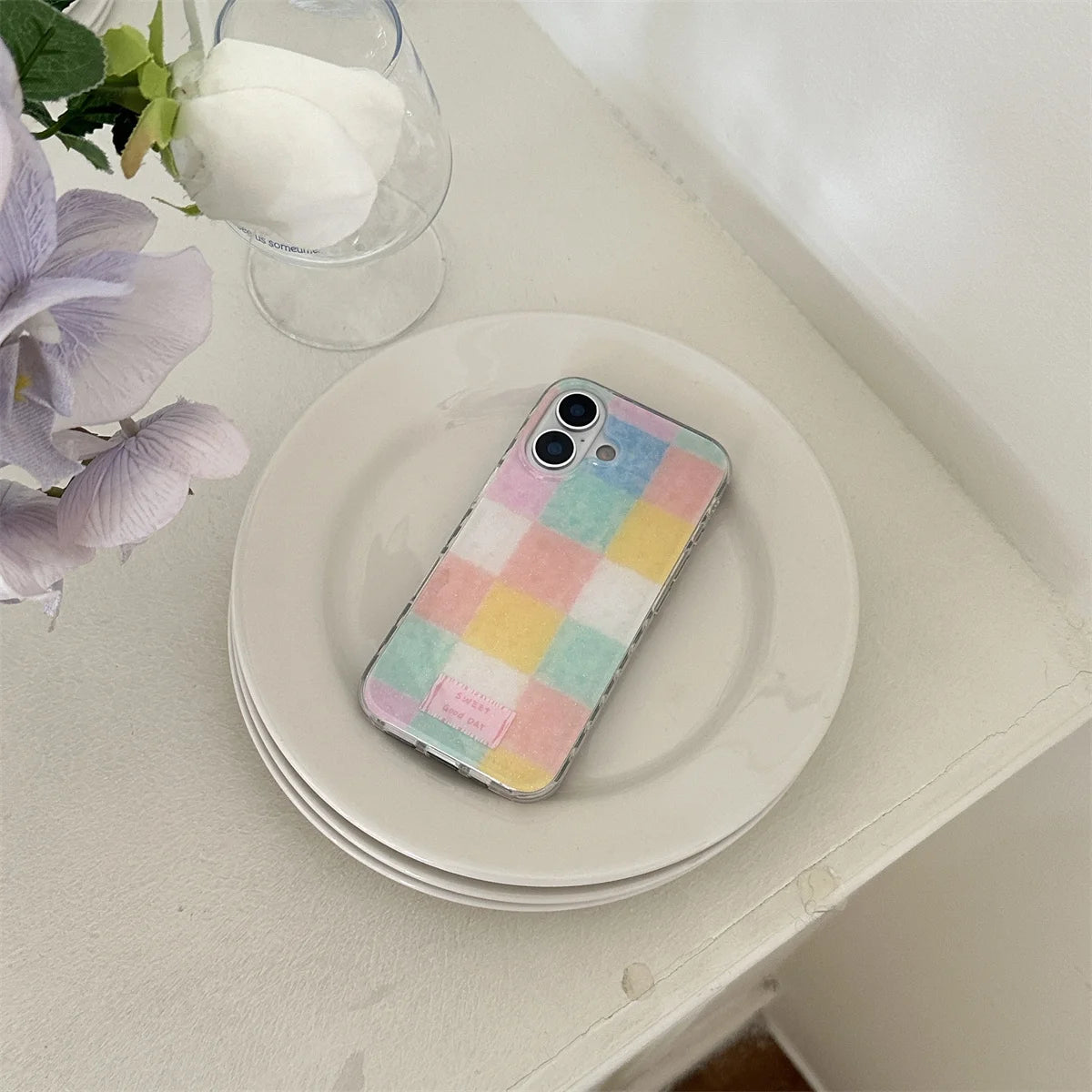 Luxury Colorful Big Square Grid Phone Case