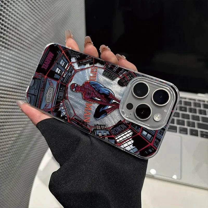 Spidermans Phone Case For iPhone Feather Texture Back Cover