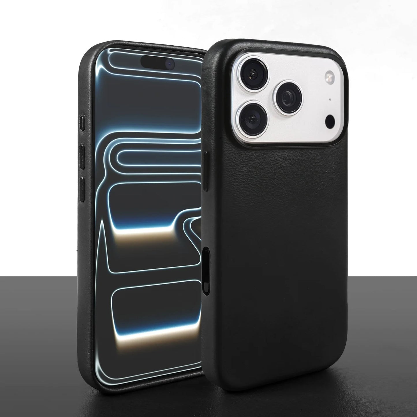 Luxury Oil-Wax Genuine Leather MagSafe Case with Wireless Charging Support