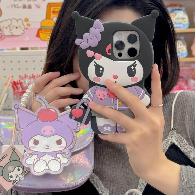 Handbag Kuromi For iPhone Silicone Soft Cover Case