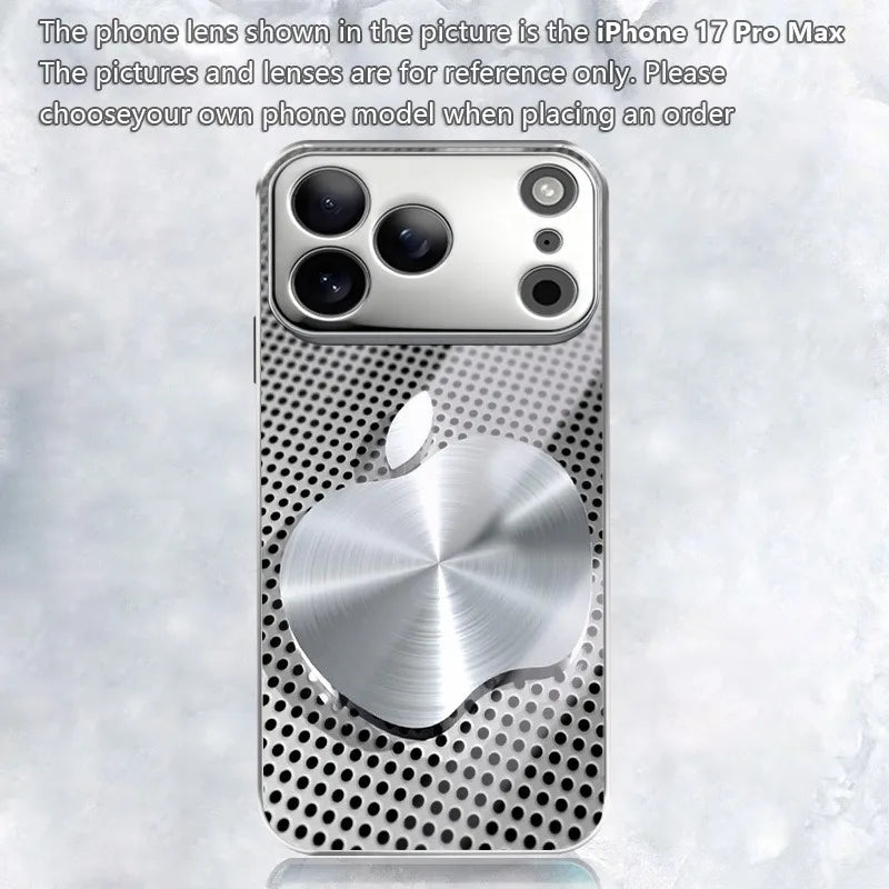 Metal Mesh For Apple Texture Pattern Glass Electroplated Phone Case For iPhone