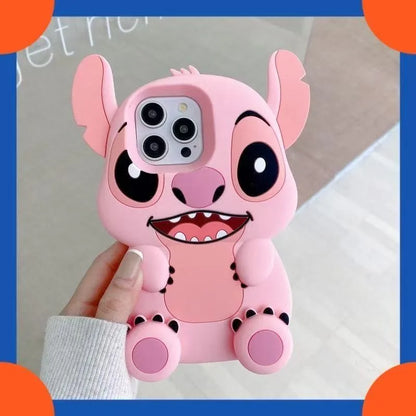 Disney Cute 3D Cartoon Big Ears Stitch Silicone Phone Case Suitable For iPhone