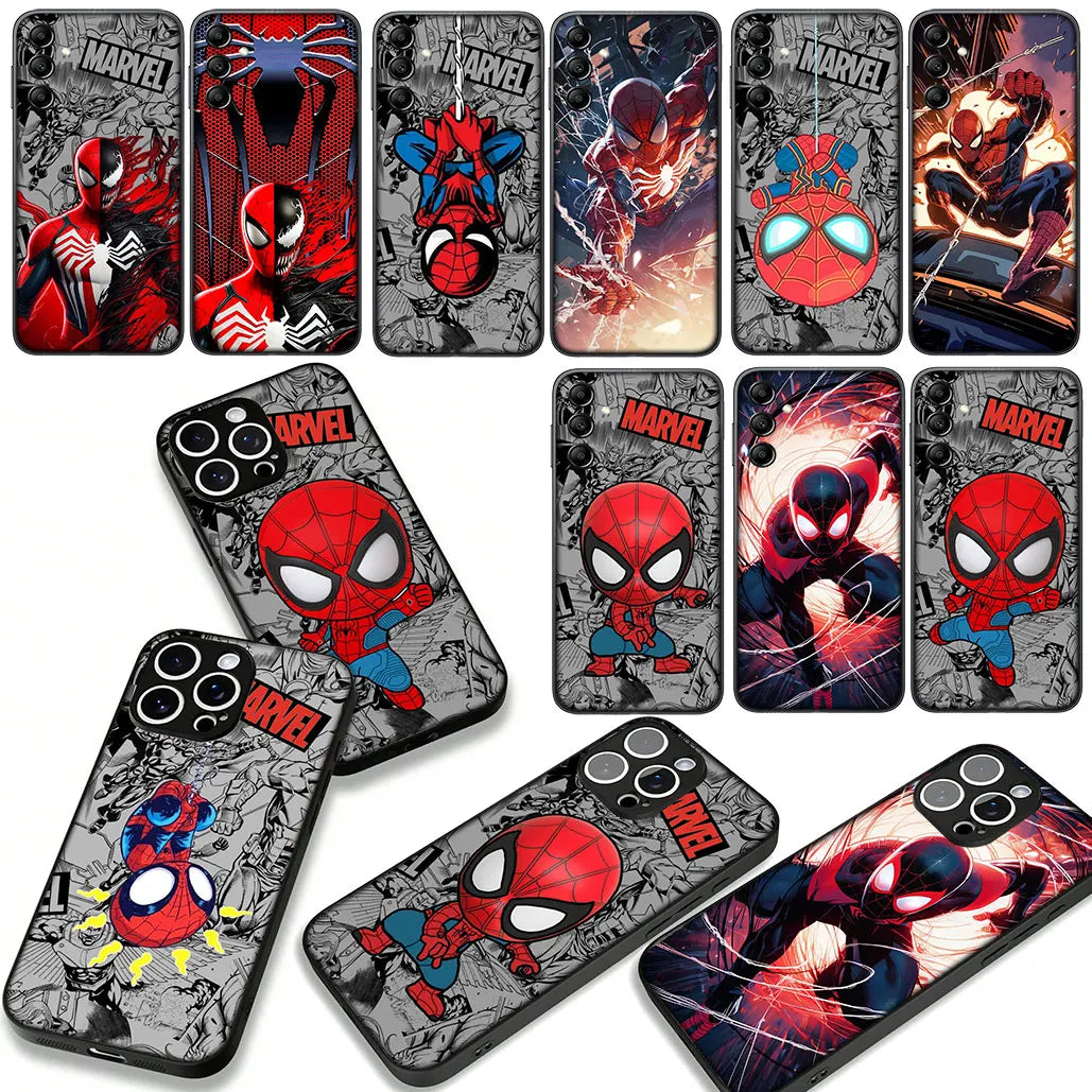 Sticker Marvel Spiderman Cover Phone Case For Apple iPhone