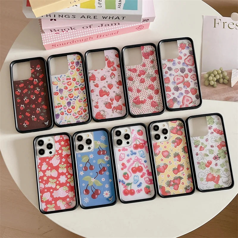 Wildflower Fruit Tart Turri Cherry Phone Case For iPhone Bugs Berries Cover
