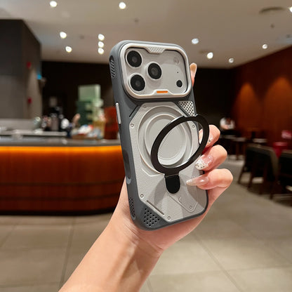 Two- Color Magnetic Kickstand Phone Case For iPhone
