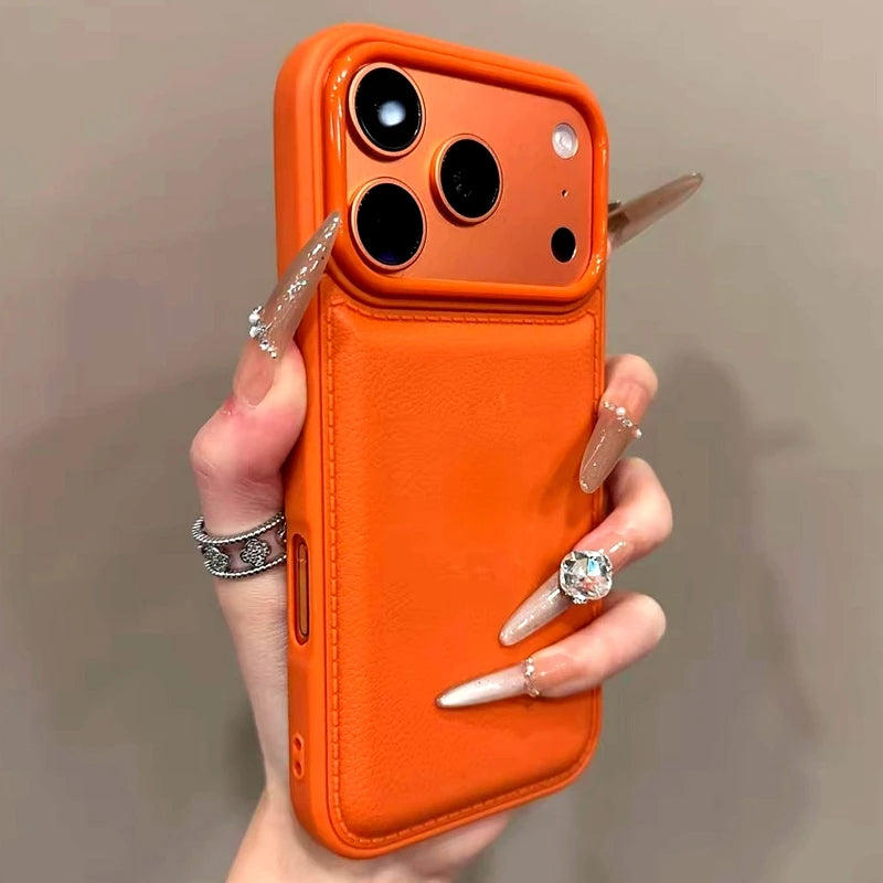 Luxury Drum Cortex Plain Phone Case For iPhone Shockproof Bumper Cases Cover