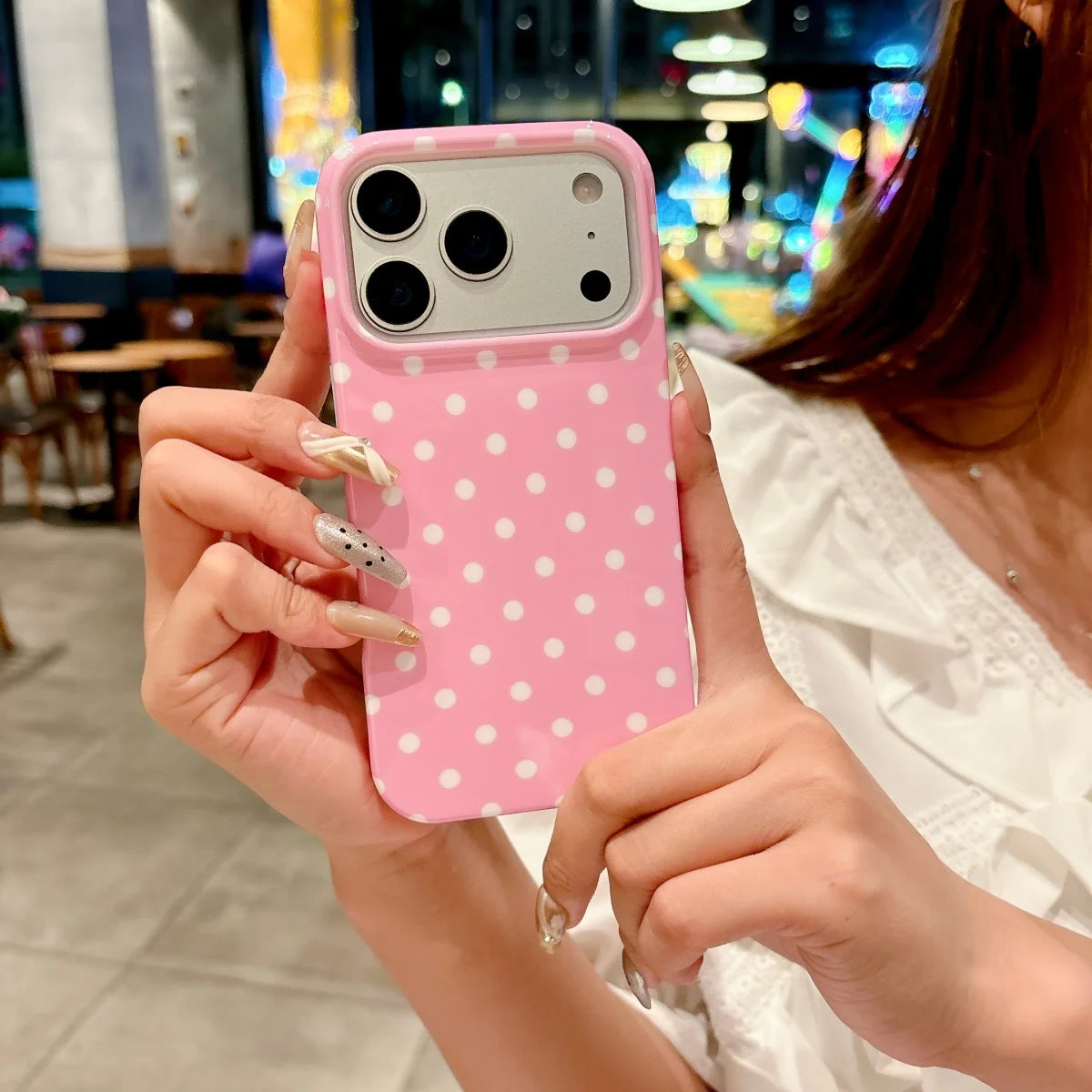 Korea Colorful Polka Dot Pattern Phone Case For iPhone Circular Wave Point Shockproof Bumper Cover