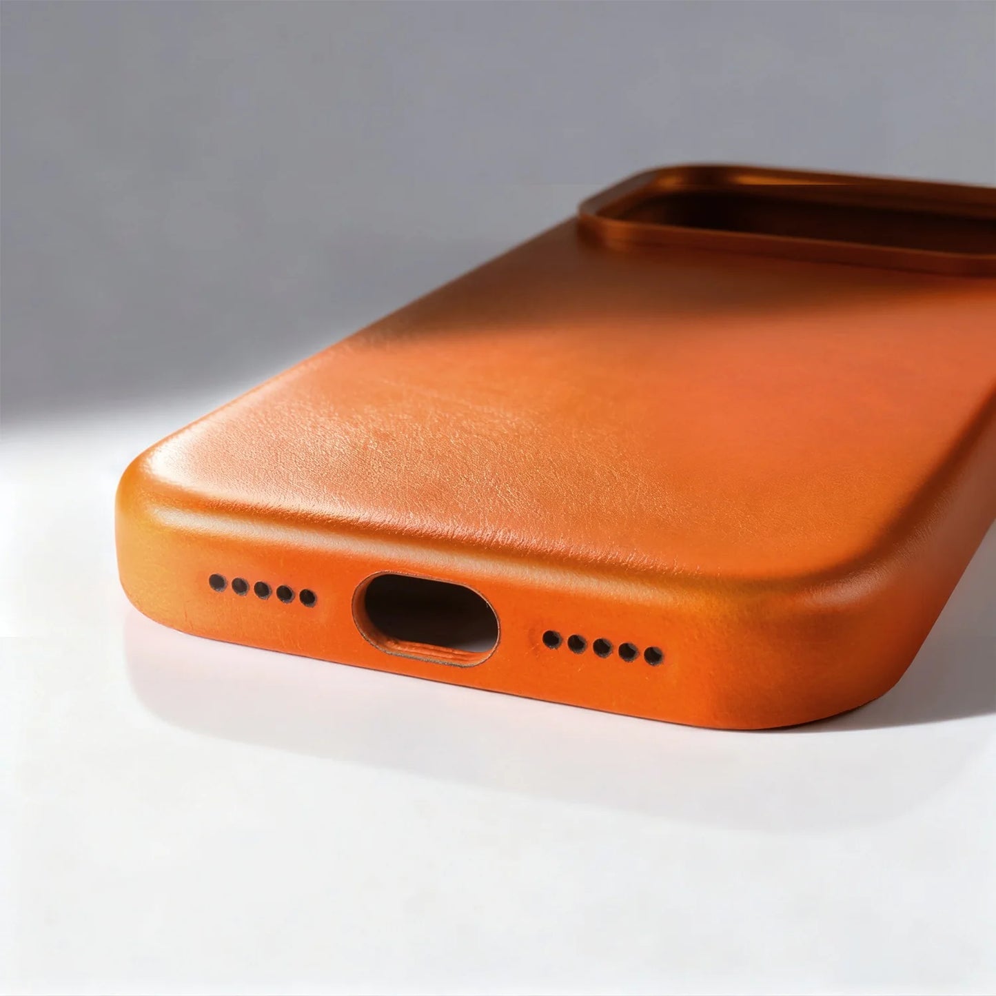 Luxury Oil-Wax Genuine Leather MagSafe Case with Wireless Charging Support