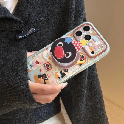 Kawaii Cartoon Penguin Magnetic Bracket Phone Case For iPhone