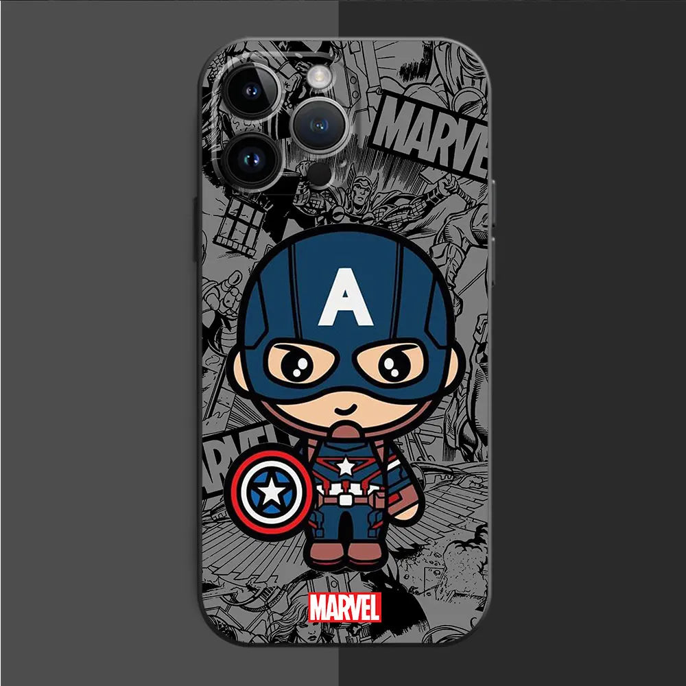 Cartoon Marvel Silicone iPhone Case – Groot & Spiderman