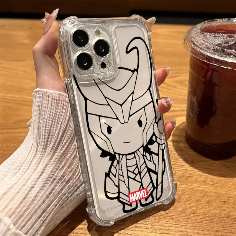Marvel Groot Ironman Loki Art Clear Case For iPhone