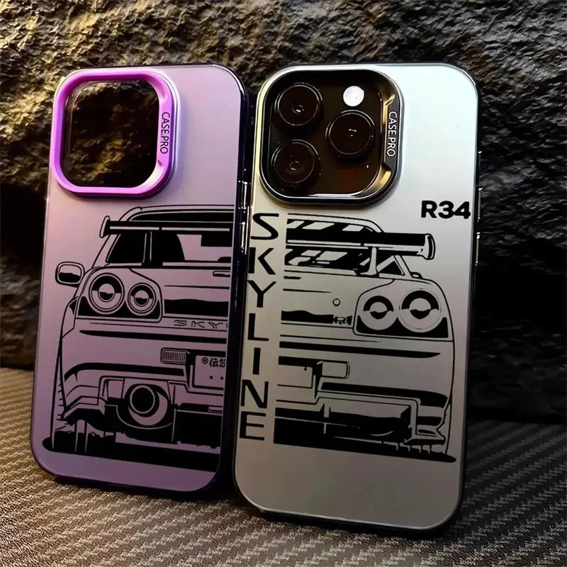 Cool Car Design Phone Case For iPhone Laser Silver Cover