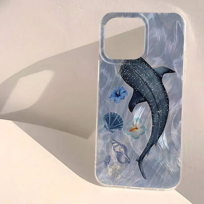 Ocean Shark Whale Design Phone Case For iPhone Shockproof Bumper Cover﻿