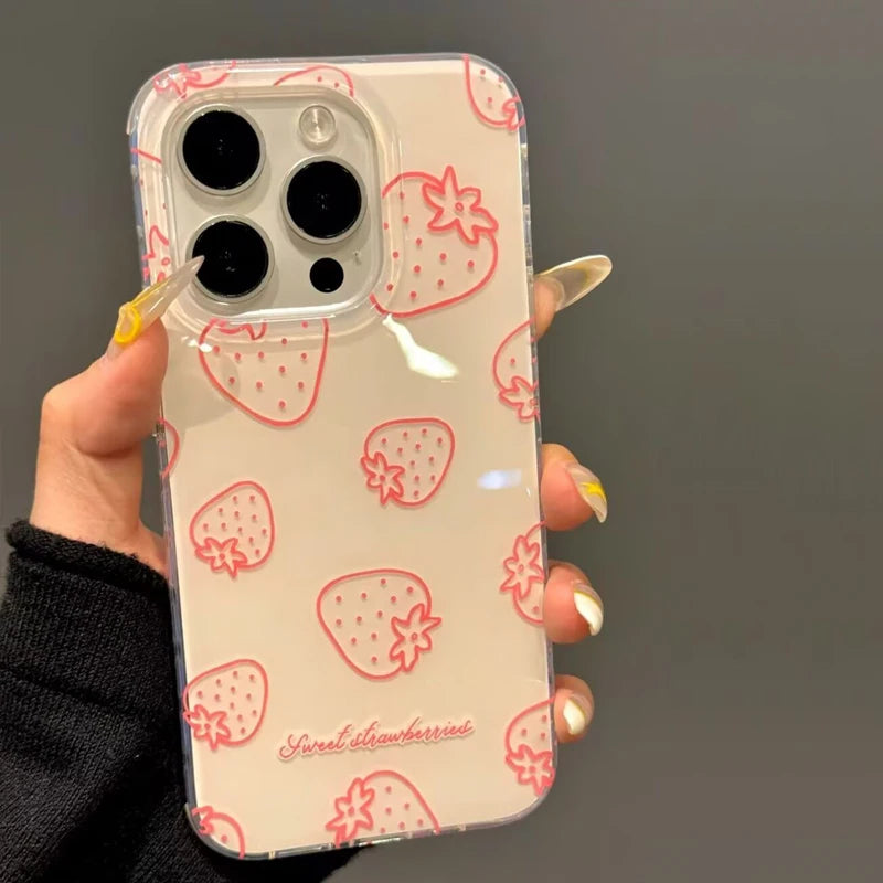 Fashion Fresh Strawberry Pear Case Compatible Phone Case