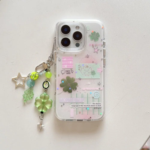 Four-Leaf Clover Pattern IMD Phone Case For IPhone
