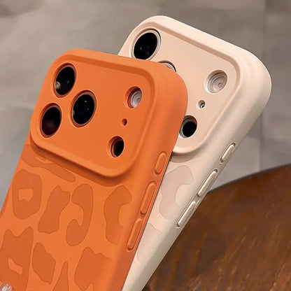 Leopard Liquid Silicone iPhone Case with Camera Control