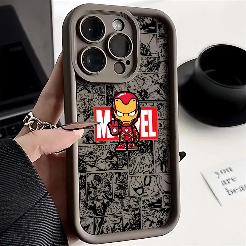 Marvel Ironman Spiderman Deadpool Phone Case For iPhone