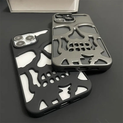 Hollow Skull Heat‑Dissipation Phone Case For iPhone