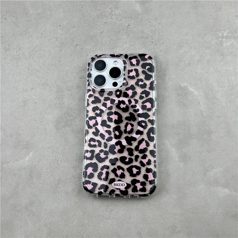 Luxury Leopard Magsafe Grip Tok Phone Case