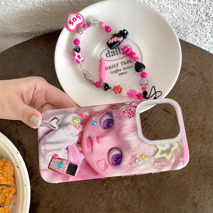 New Cute Cartoon Pink Little Girl Phone Case For iPhone