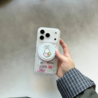 Korean Cute Rabbit MagSafe Card Holder iPhone Case