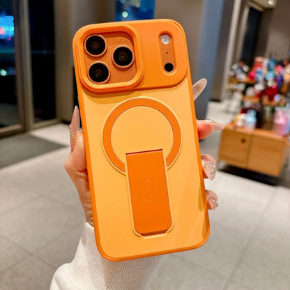For Magsafe Invisible Bracket Magnetic Phone Case For iPhone Soft Frame Shockproof Cover
