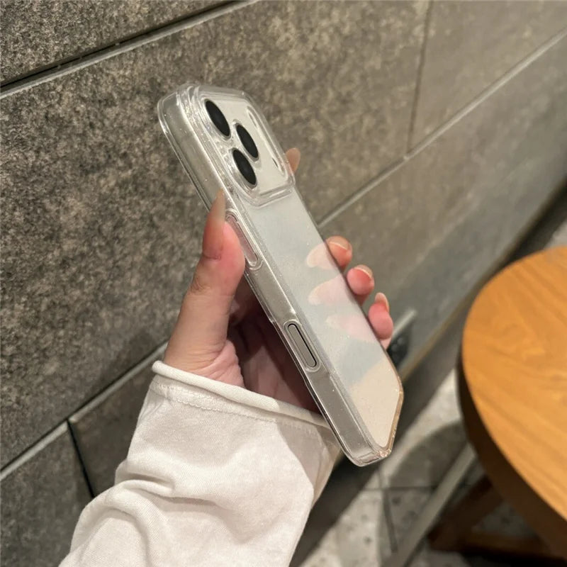 Bling Glitter Clear Shockproof iPhone Case With Lens Protection