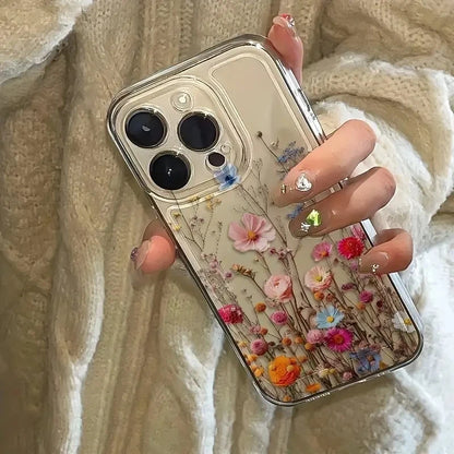 Transparent Flower Floral Phone Case For iPhone
