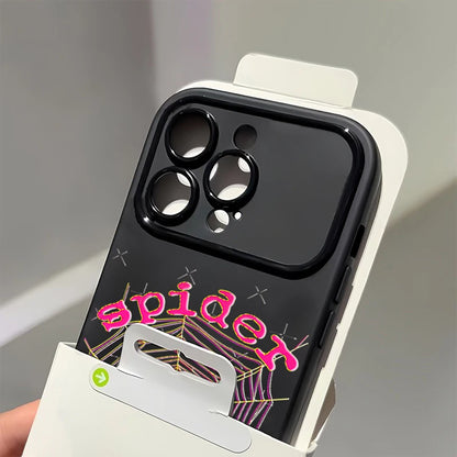 Trendy Pink Spider Letter Phone Case For iPhone