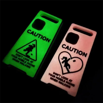 Glow In The Dark Creative Funny Warning Sign Phone Case