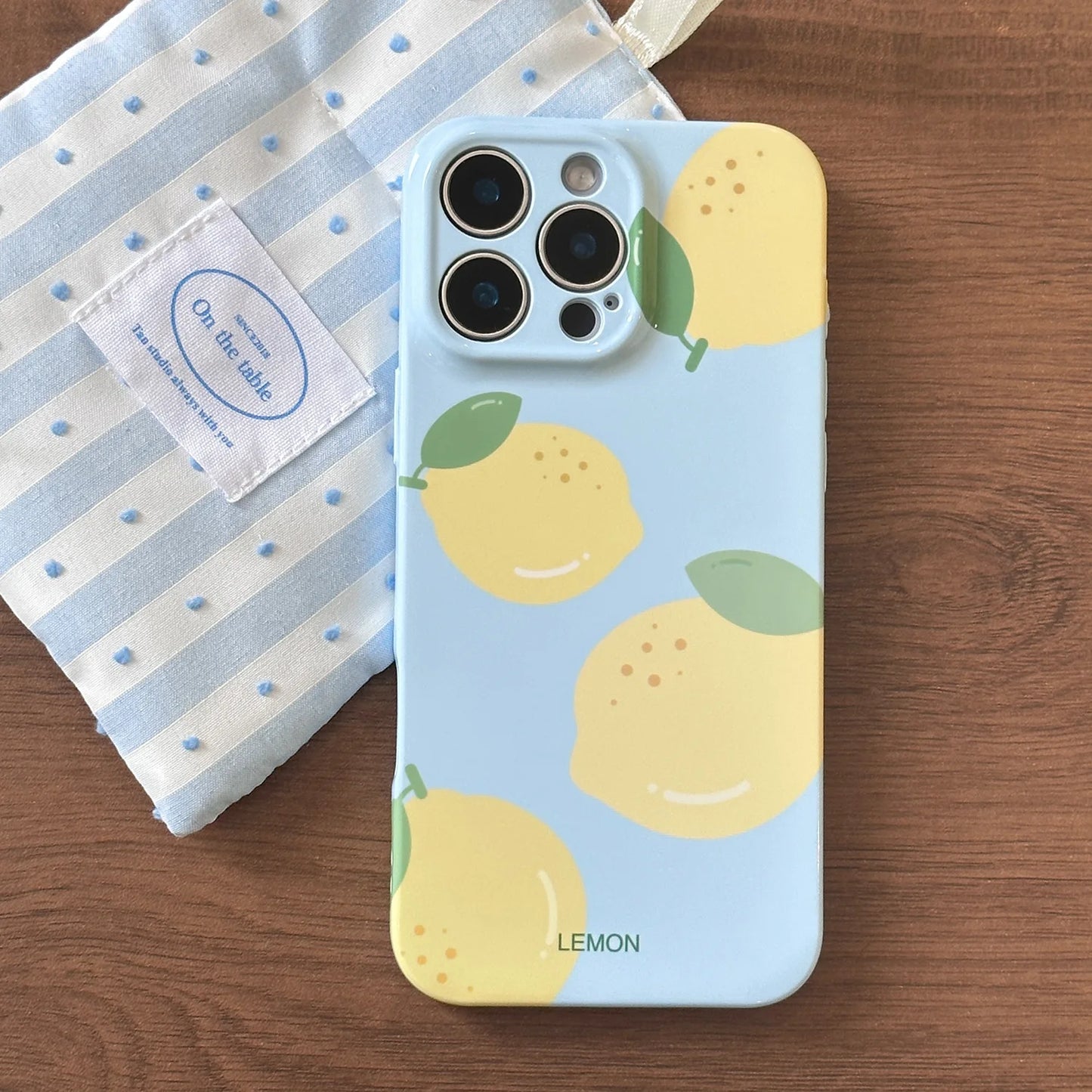 Summer Blue Refreshing Fruit Lemon Pattern Shock Proof Phone Cover Case For iPhone
