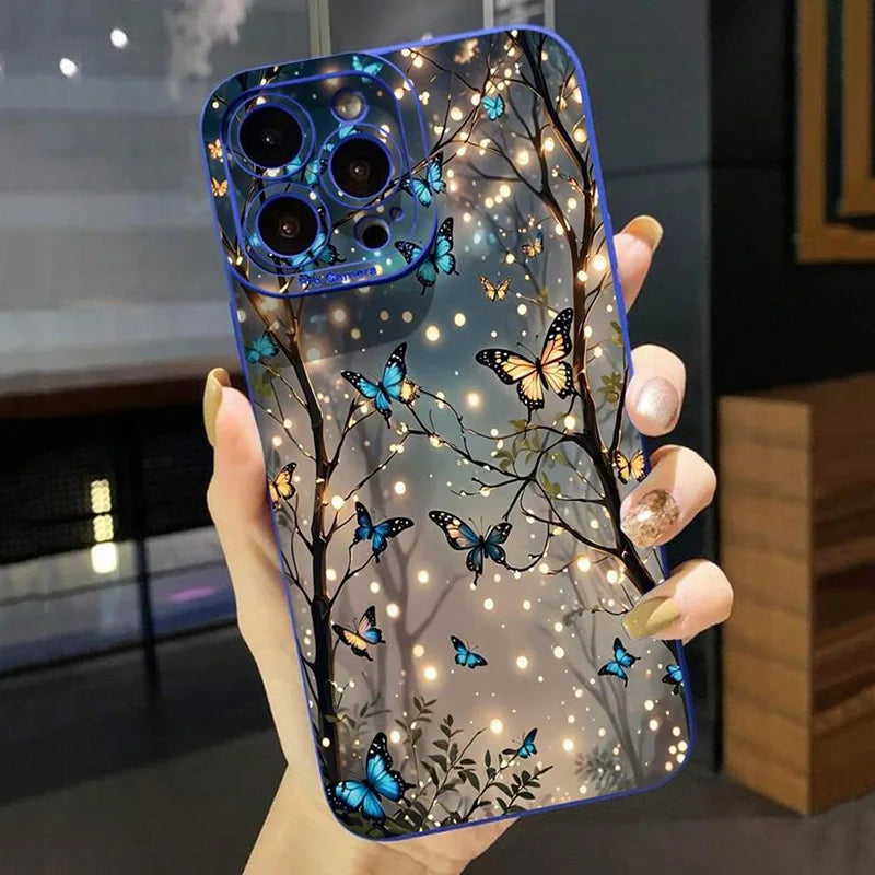 Glow In The Dark Butterfly Design Phone Case For iPhone
