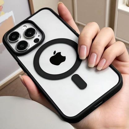 Luxury For Magsafe Magnetic Wireless Charge Case For iPhone Transparent PC Hard Back Cover