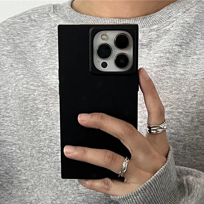 Simple Fashion Matte Black Rectangle Frame Phone Case