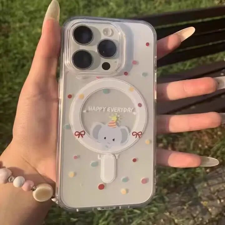 Y2K Pink Bow Flower Phone Case for iPhone