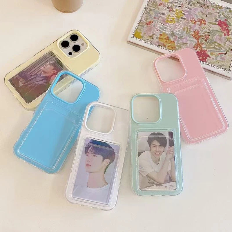 3 in 1 Card Photo Package Phone Case For iPhone