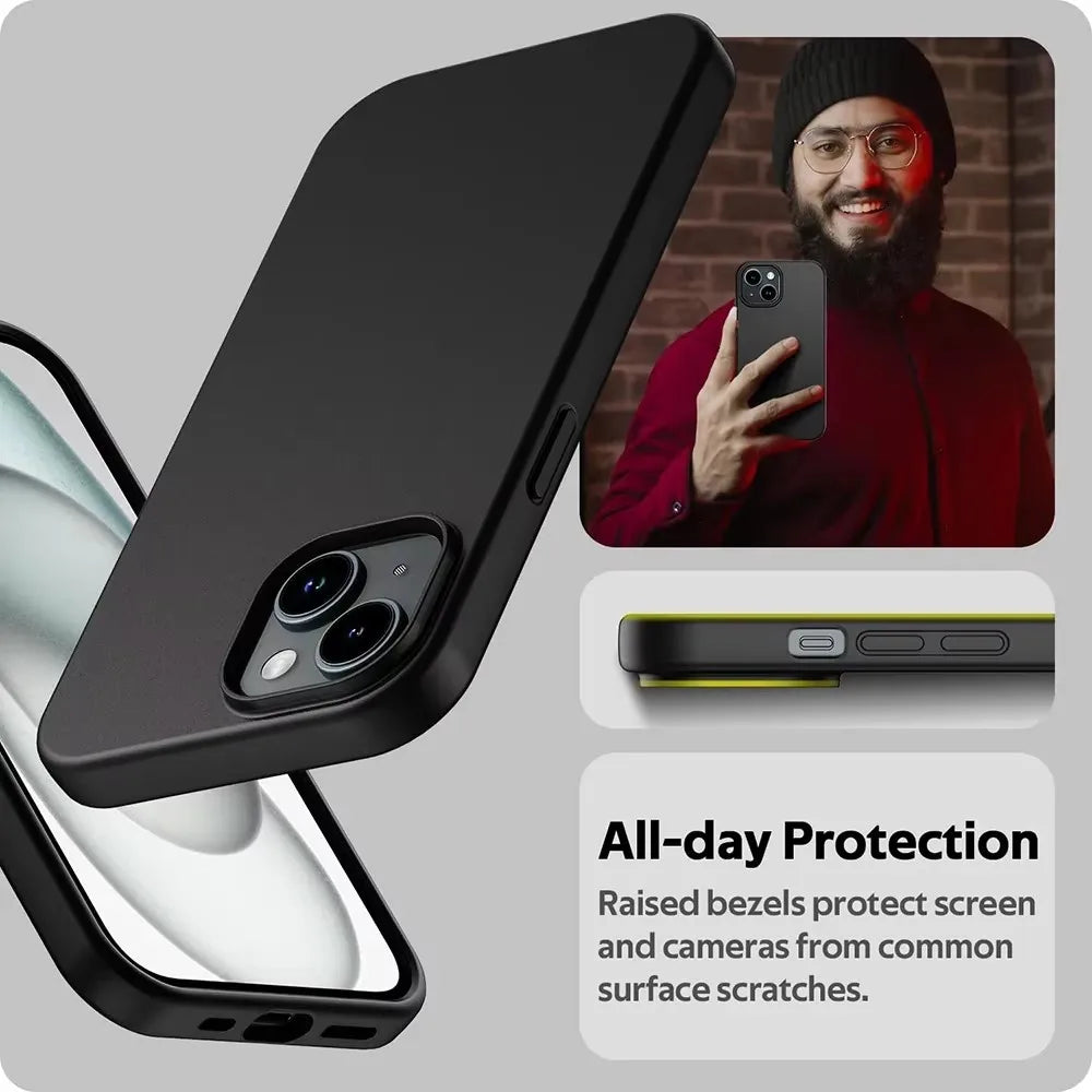 Luxury Matte Silicone Soft Case For iPhone