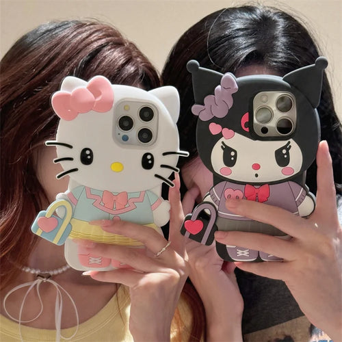 Handbag Kuromi For iPhone Silicone Soft Cover Case