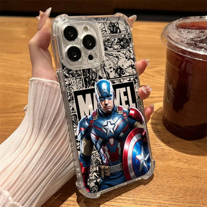 Marvel Spiderman Ironman Comic Clear Case For iPhone