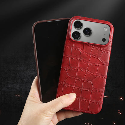 Premium Crocodile Leather Case For iPhone Back Cover