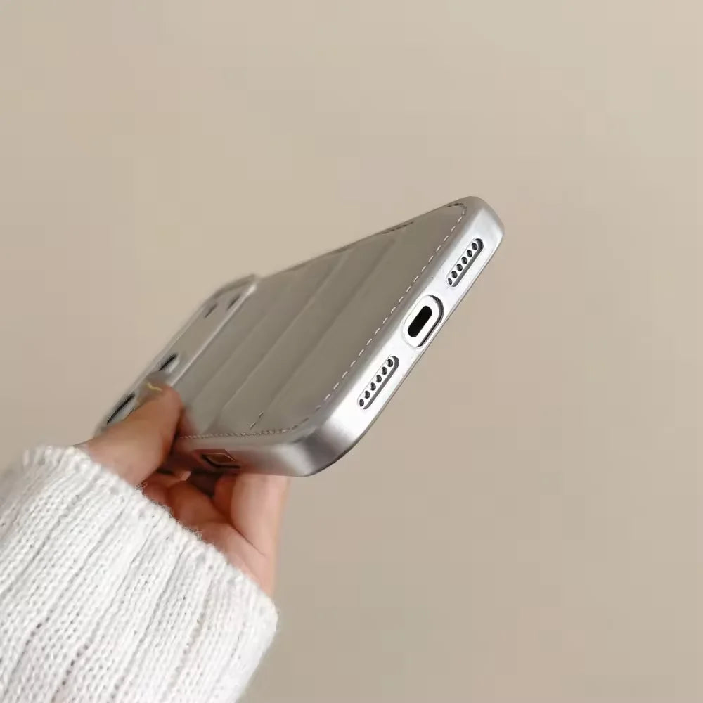 Luxury Down Jacket Silicone Shockproof Case For iPhone