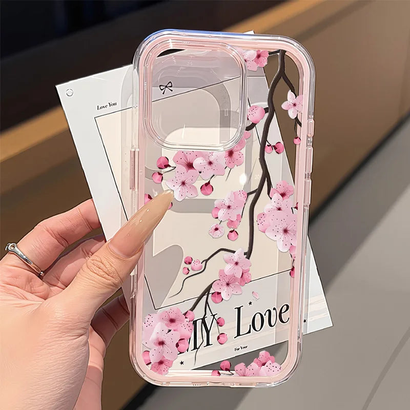 Cute Pink Flower Phone Case For iPhone