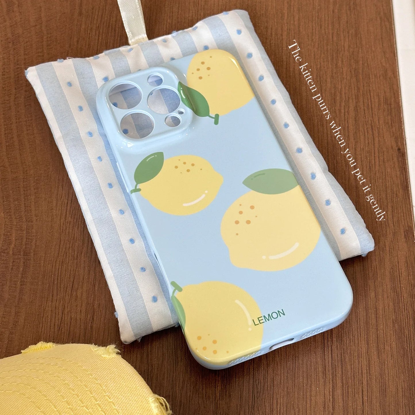 Summer Blue Refreshing Fruit Lemon Pattern Shock Proof Phone Cover Case For iPhone