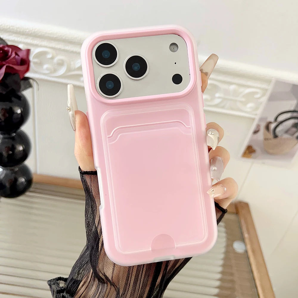 Shockproof Silicone iPhone Case with Card Slot
